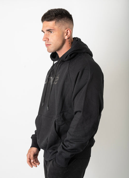 Men's Hoodie Rubber Print - Black